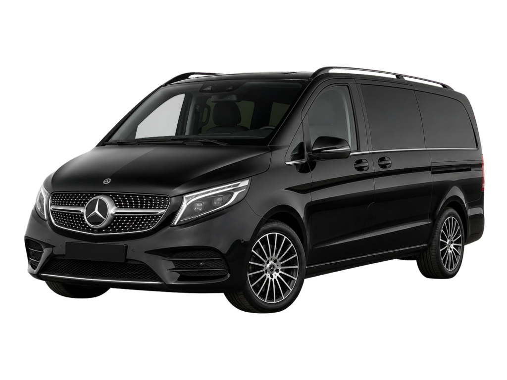 Black Mercedes V-Class luxury passenger van