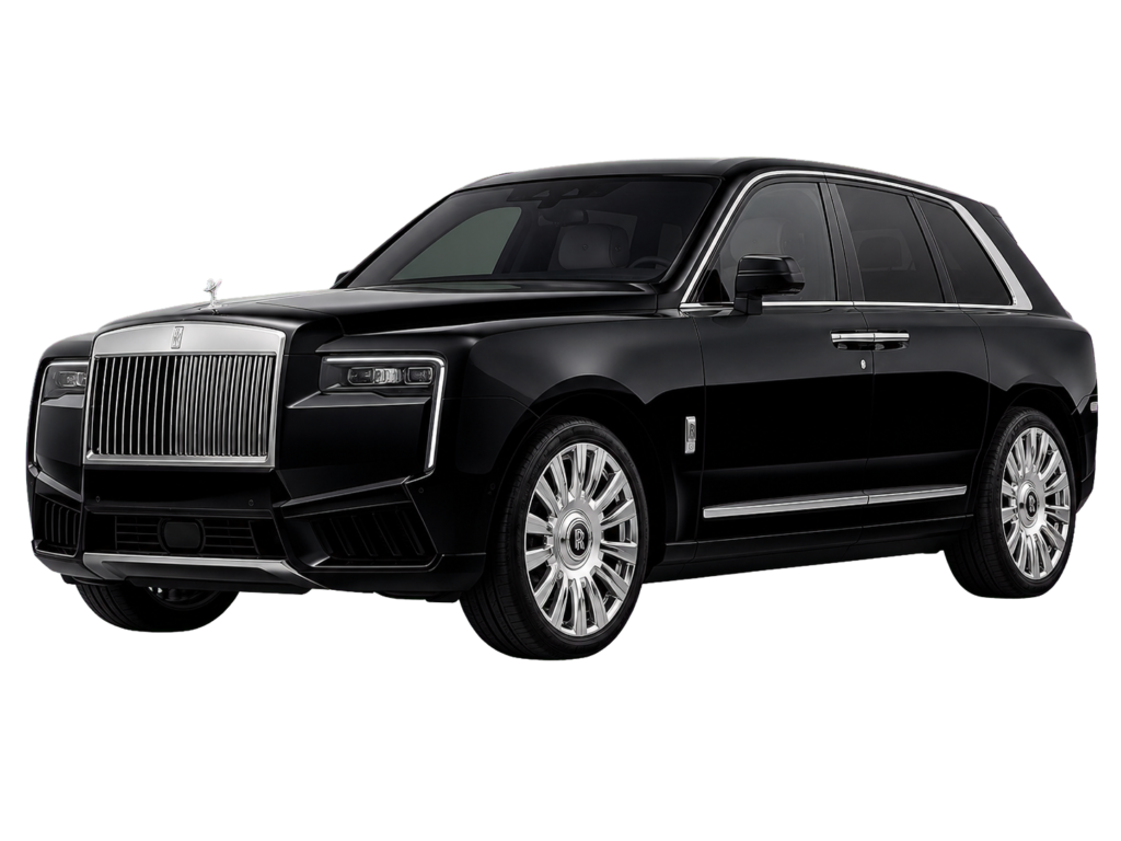 Black Rolls-Royce Cullinan luxury chauffeur car in Dubai