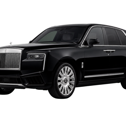 Black Rolls-Royce Cullinan luxury chauffeur car in Dubai