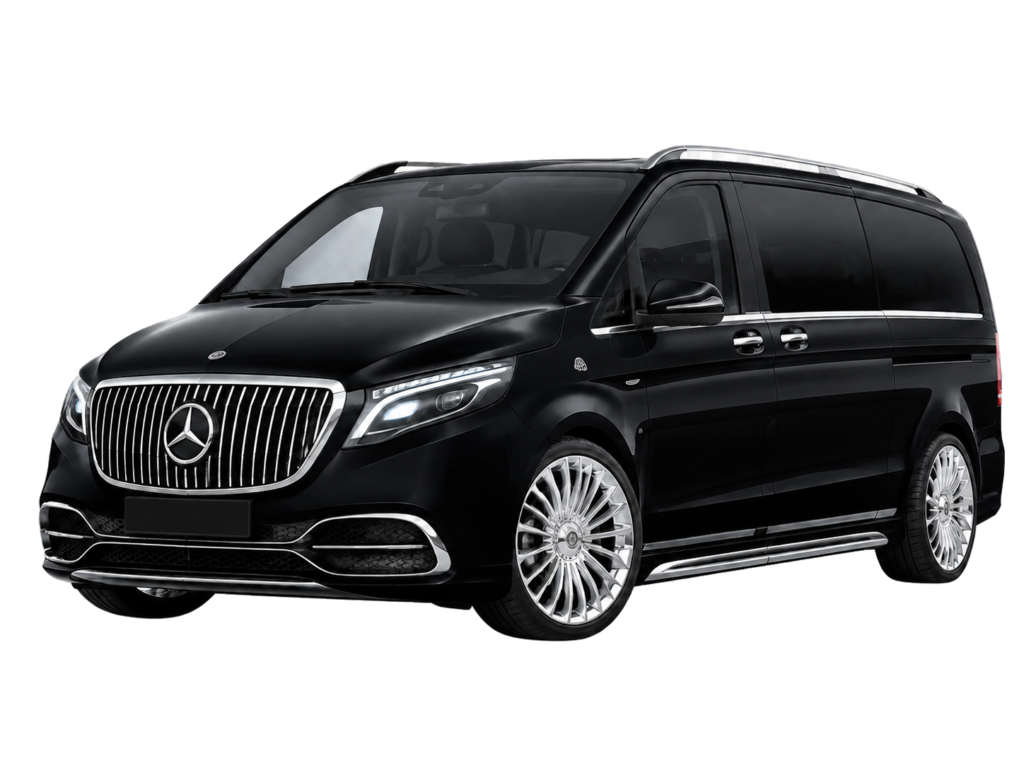 Black Mercedes V300 Ultra VIP Maybach-style luxury van