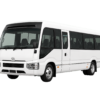 Toyota Coaster 22-Seater Bus – SSM Chauffeurs White Toyota Coaster 22-seater passenger bus
