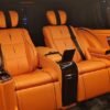 Premium Orange Leather Van Interior – UAE Luxury VIP van seats with orange leather upholstery