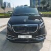 Mercedes V-Class Maybach-Style Chauffeur Van – SSM Chauffeurs Black Mercedes V-Class Maybach-style luxury van front view