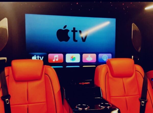 VIP Van Apple TV Entertainment – SSM Chauffeurs Luxury VIP van entertainment screen with Apple TV interface